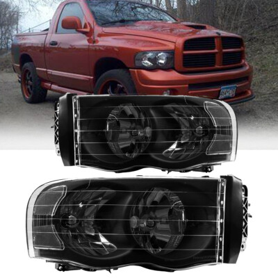 CG LAMP Black Headlight & Smoke Tail Light Set – Fits Dodge Ram Pickup 2002-2005 – DOT/SAE