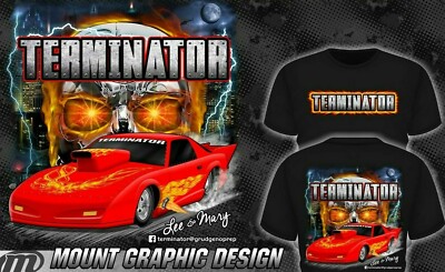 Terminator Firebird Drag Race T Shirt seen on Street Outlaws OG 405 Memphis Lg