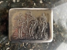 Antique Russian Steel Cigarette Case “Bogatyrs”