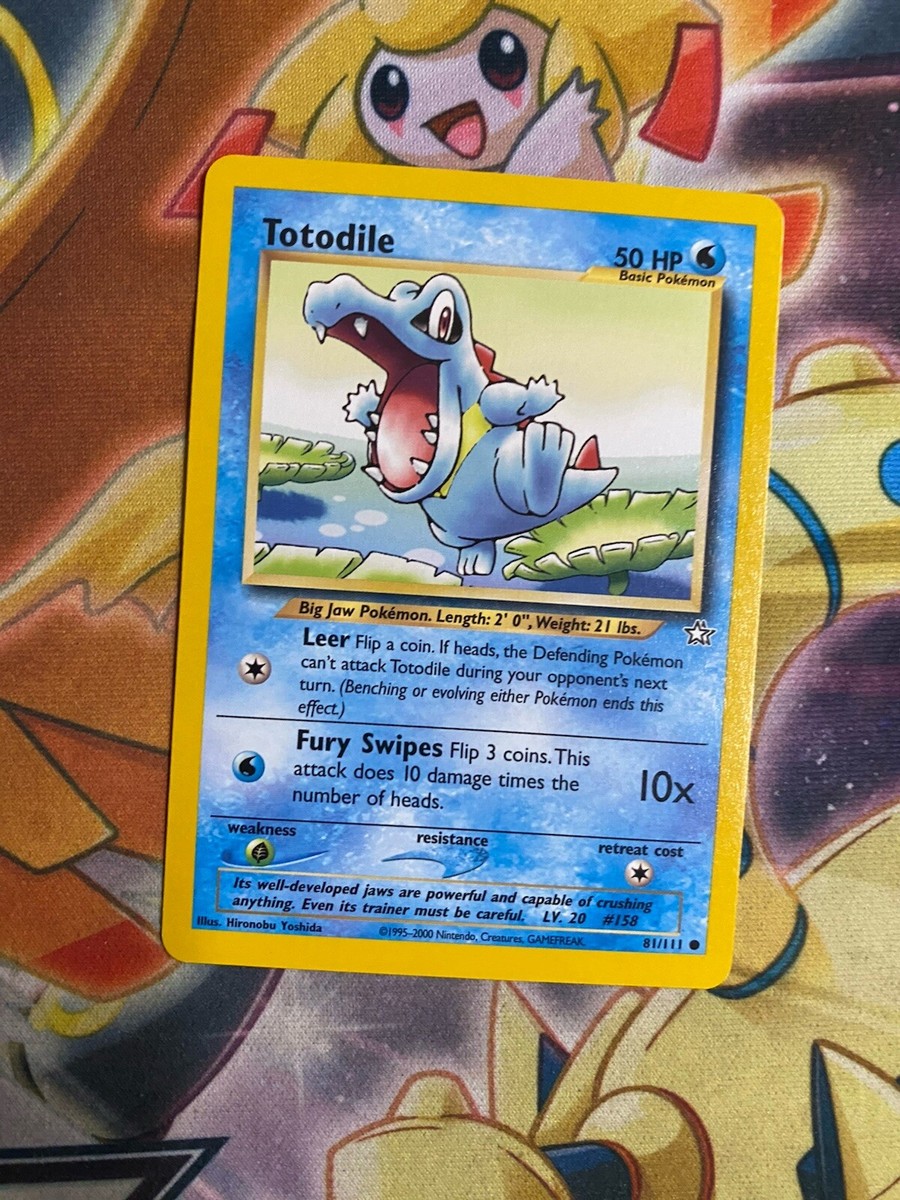 これはおったまげーな！タイチンルチル！付けたらドゥリドゥリ！すごいエネルギー！ Totodile - 81/111 - Pokemon Neo Genesis Unlimited Rare Card WOTC