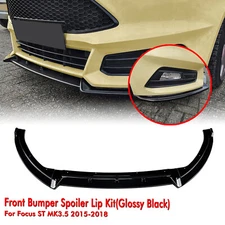 Car Front Bumper Spoiler Splitter Lip For Ford Focus ST MK3.5 2015-18 2017 Black