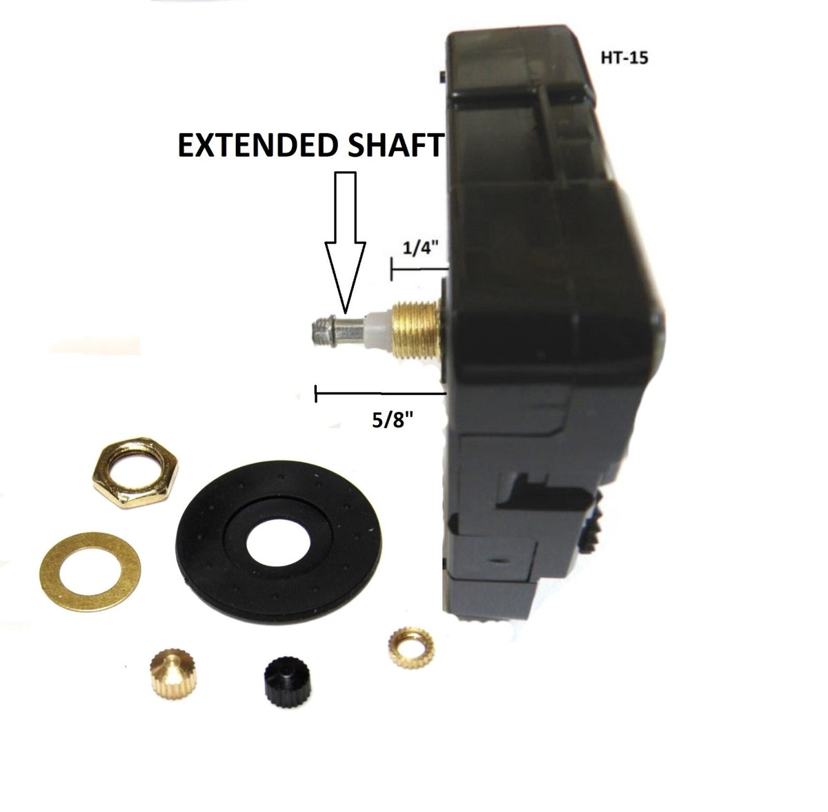 High Torque (Silent) Clock Movement extra long shaft w/continous