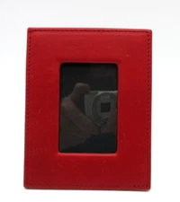 Cole Haan Frame MINI Holds 2x3" Photo Leather Snap Travel Red