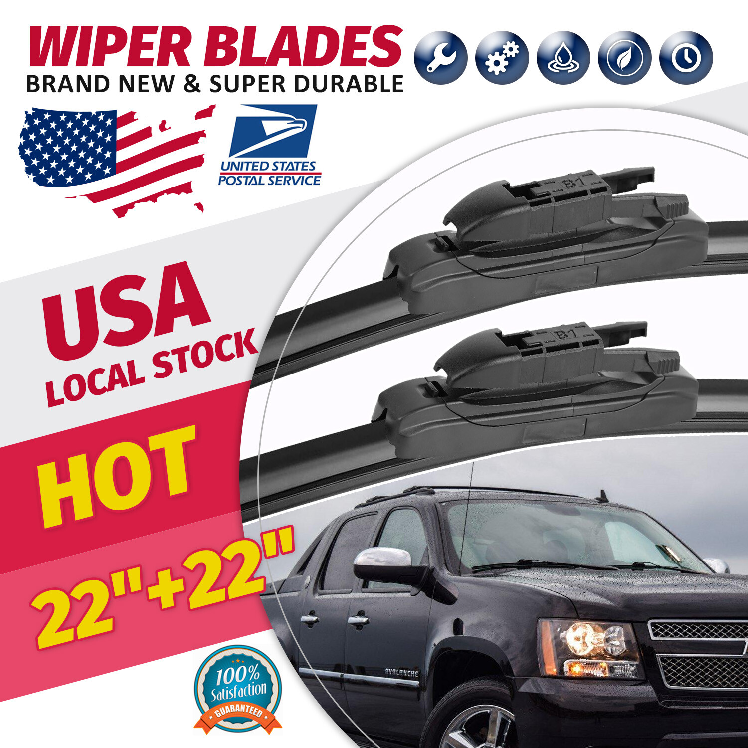 New Windshield Wiper Blades Bracketless OEM QUALITY 22