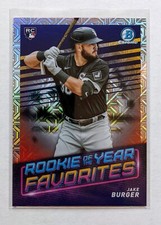 2022 Bowman Chrome Mega Jake Burger Rookie of the Year Mojo RC #ROYF-6 Rangers