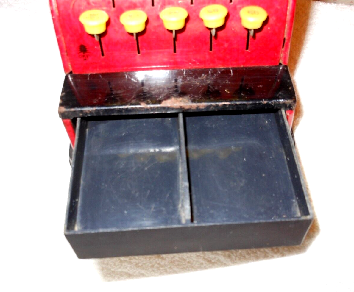 Vintage Aster Metal Cash Register Toy - Red - Made In Japan