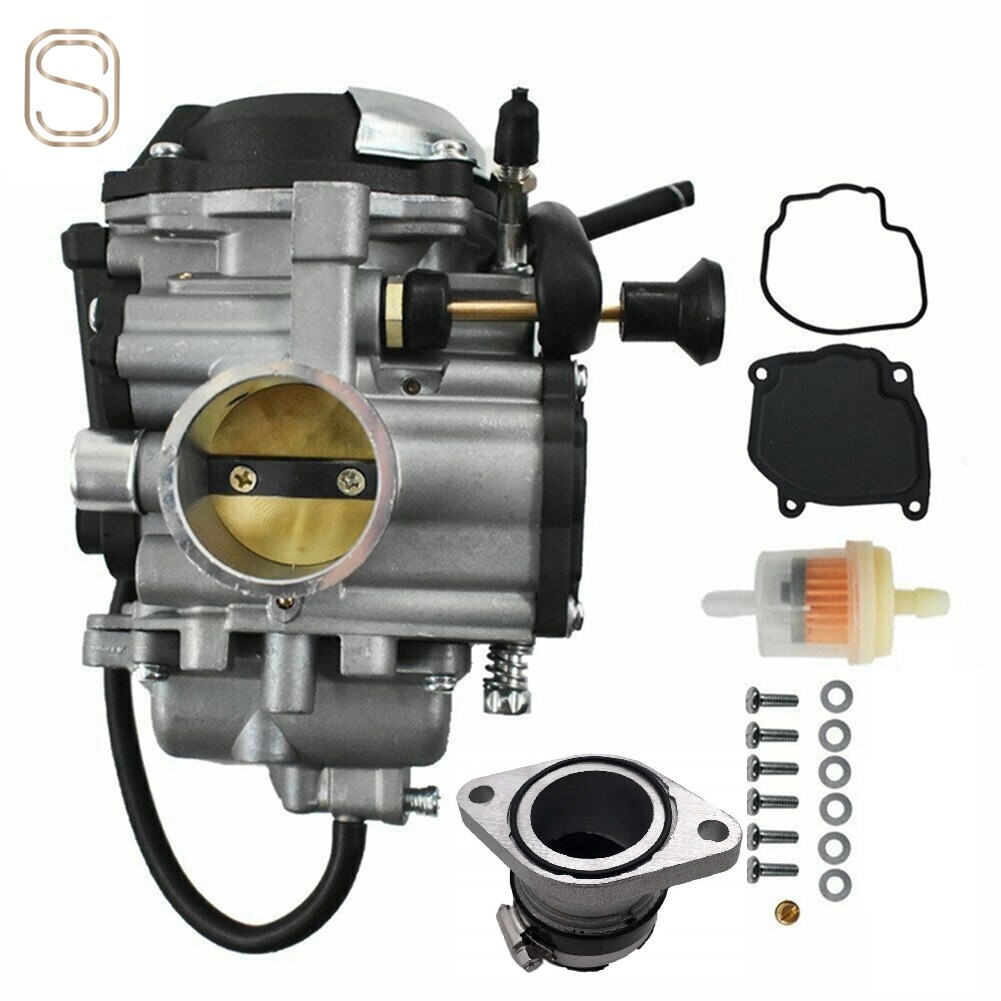 Carburetor + Intake Manifold Boot For 1996-05 Yamaha Wolverine 350 YFM350FX 4x4