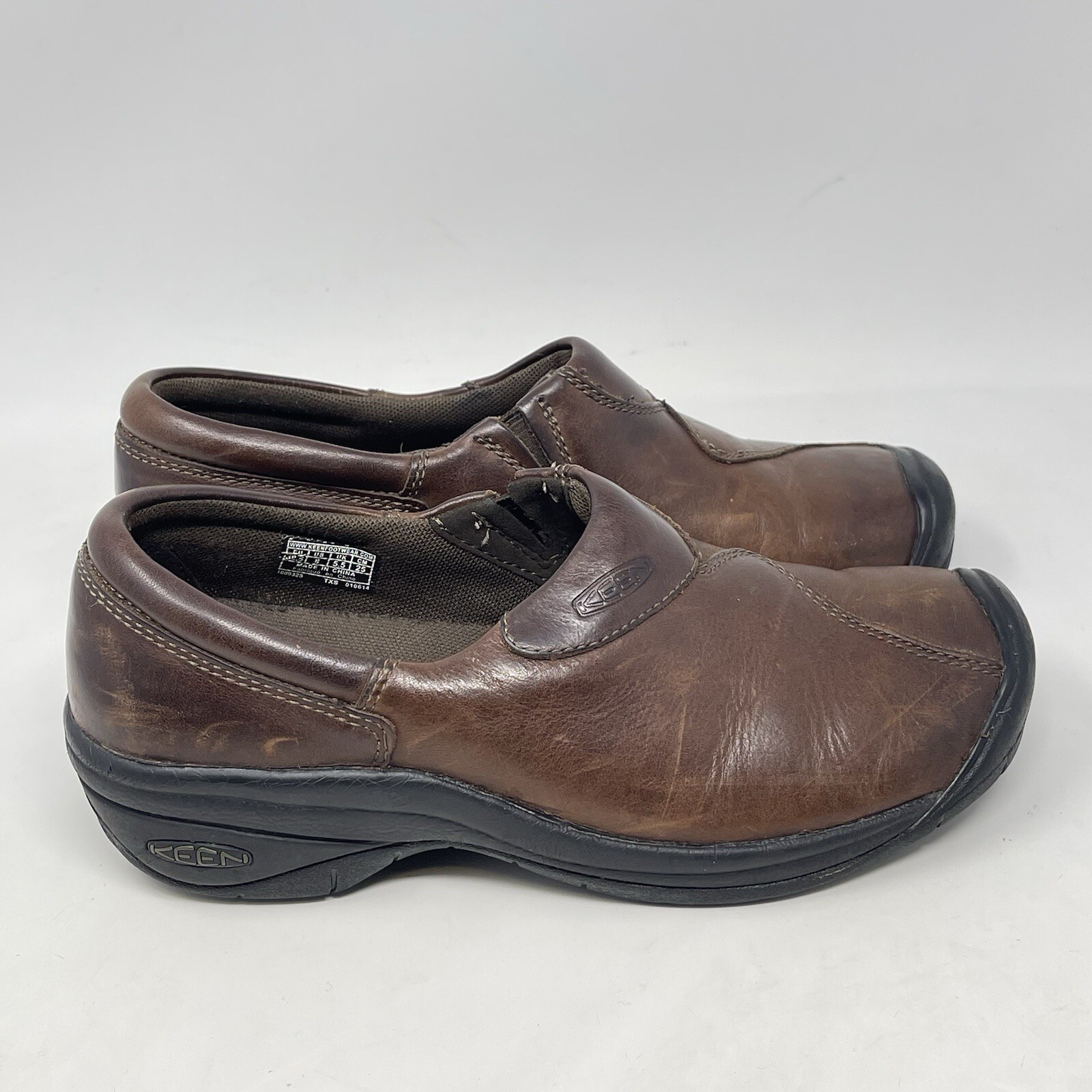 Zoccoli Keen Concord donna 8 scarpe con zeppa comode casual in pelle marrone