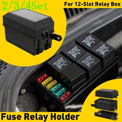 2/3Set Automotive Holder Relay Fuse Box Block 6 For Relay & ATC Blade Fuses