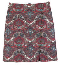 SK16612-TALBOTS Women's Polyester Buttoned Straight Skirt Paisley Multicolor 8