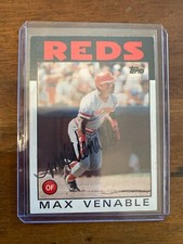 1986 Topps Max Venable Autographed Card Cincinnati Reds No COA