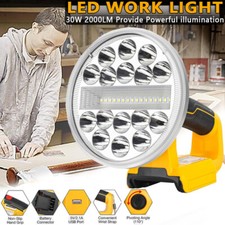30W Cordless LED Work Light Handheld Jobsite Light for Dewalt 20V Li-Ion Battery