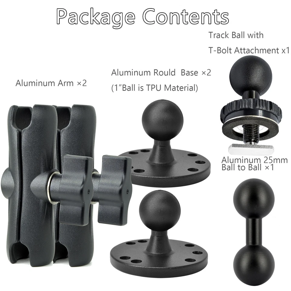 Aluminum Extension Arm,AMPS Round Base Ball Mount for GPS/Fish Finder - Image 4 of 4