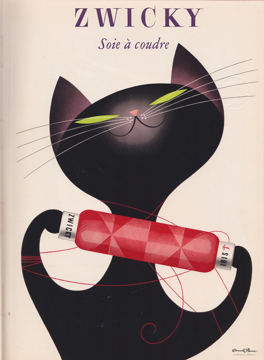 【CAT】 vintage poster Print Poster Vintage - Zwicky Black Cat - art deco advert