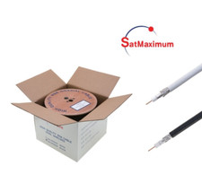 1000FT Outdoor RG6 Dual Shield Coaxial Cable 18AWG 3GHz CCS Coax White/Black LOT