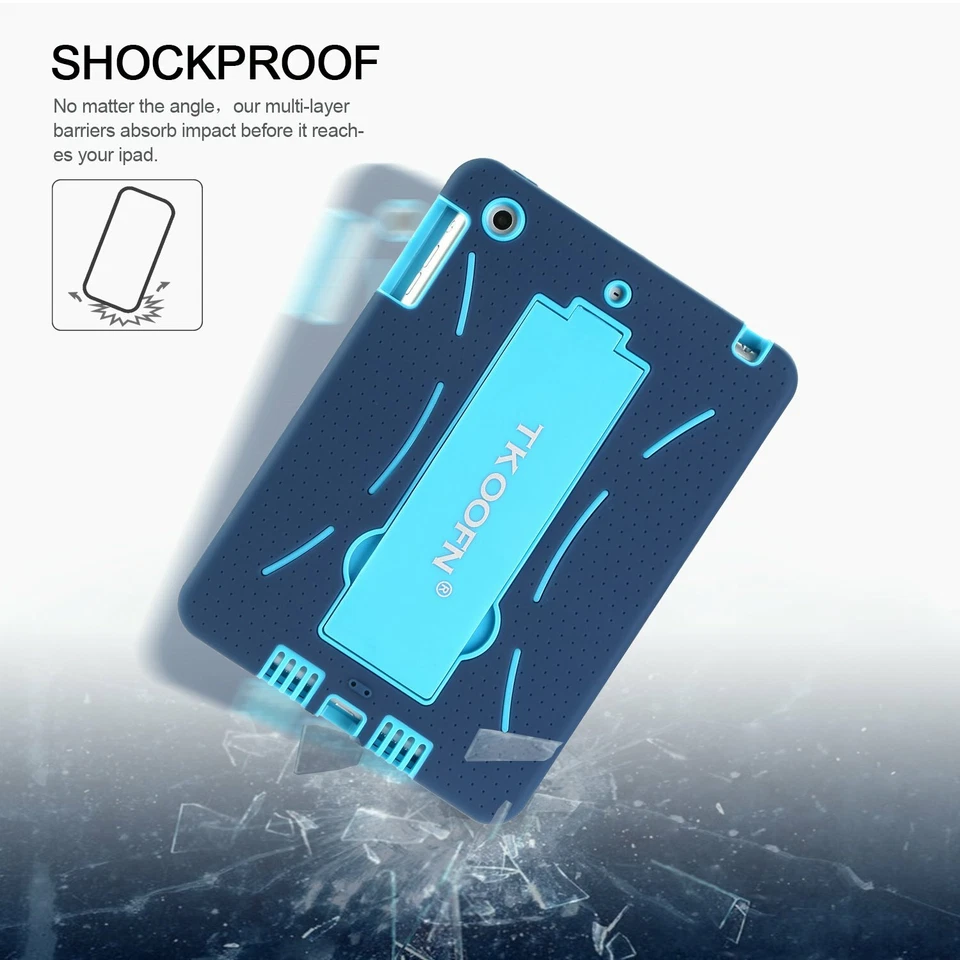 Hybrid Shockproof Case Rugged Cover Kickstand For iPad 4/3/2 Min 1/2/3 Air 1/2 - Image 4 of 4