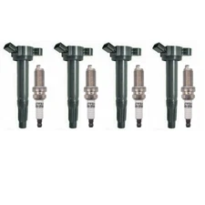 Set of 4pcs Ignition Coil & Spark Plug KIT For Toyota Lexus Scion L4 2.5L UF487