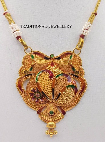 20K GOLD PENDANT NECKLACE HANDMADE 
