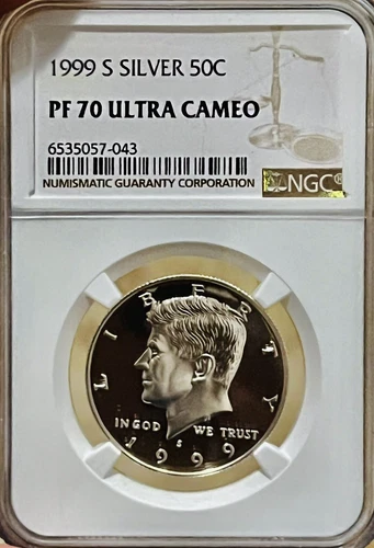 1999-S KENNEDY SILVER HALF DOLLAR NGC-PF70 ULTRA CAMEO