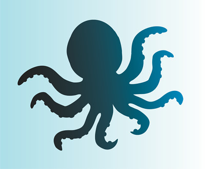Octopus STENCIL Squid Marine Life Ocean Floor Beach Nautical Bubbles DIY Joanie
