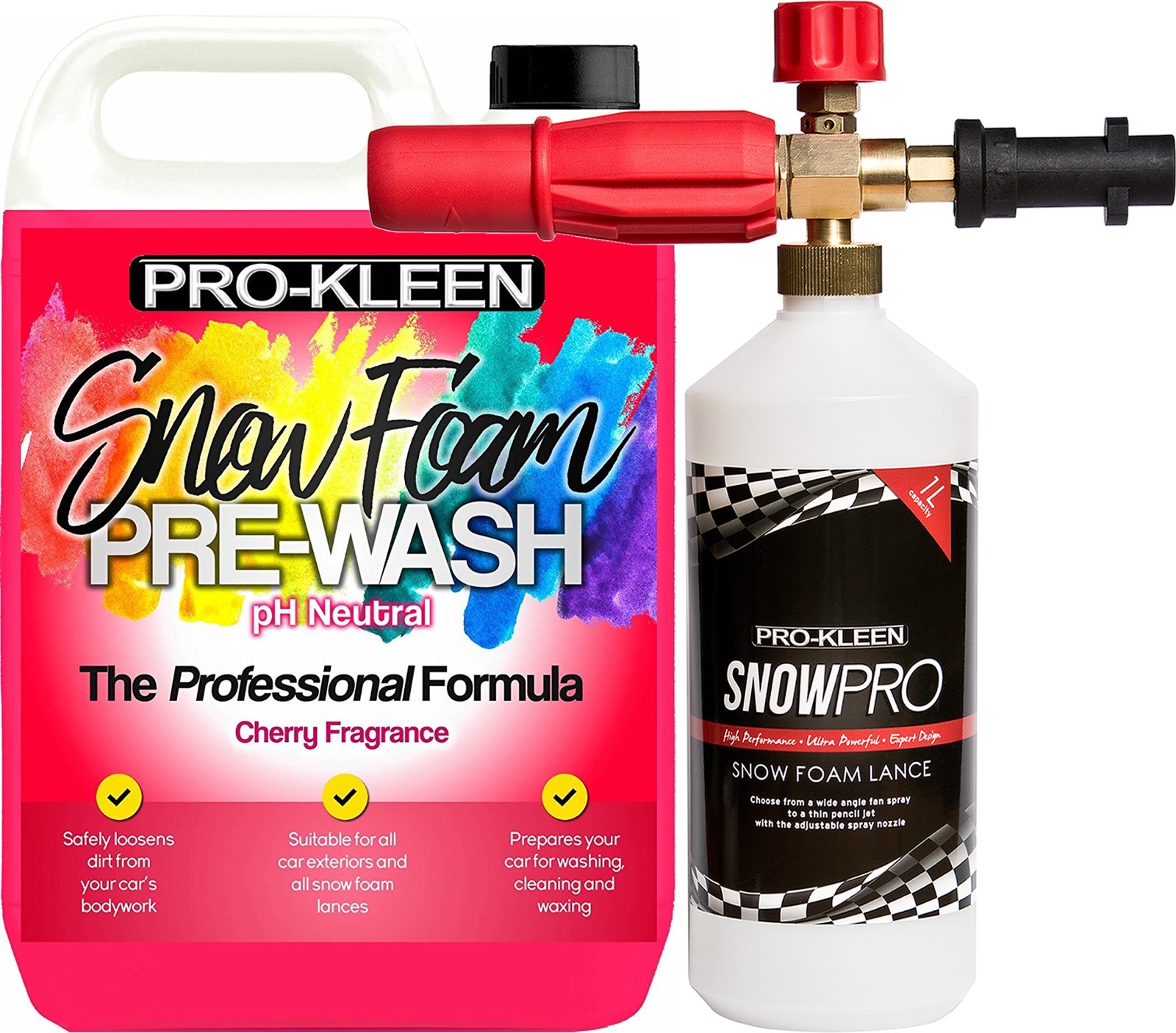 Pro-Kleen Snow Foam Pre Wash 10L Cherry + Karcher K Snow Foam Lance