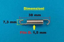 Molla Cilindrica a Trazione con occhiello Acciaio Zincato 38x7,3mm Filo1,50mm