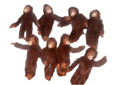 IKEA MINI Orangutan Plush Djungelskog Soft Toy 7 3/4 Inch Punch Monkey Lot Of 8