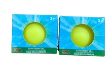 Glow Squishy Ball Lot of 2 In The Dark 3" Ball Glob Marshmallow Soft Toy NEW