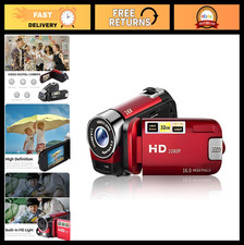 1080P Video Camera Camcorder, 16MP Vlogging Recorder, 16X Zoom, Rotatable Screen