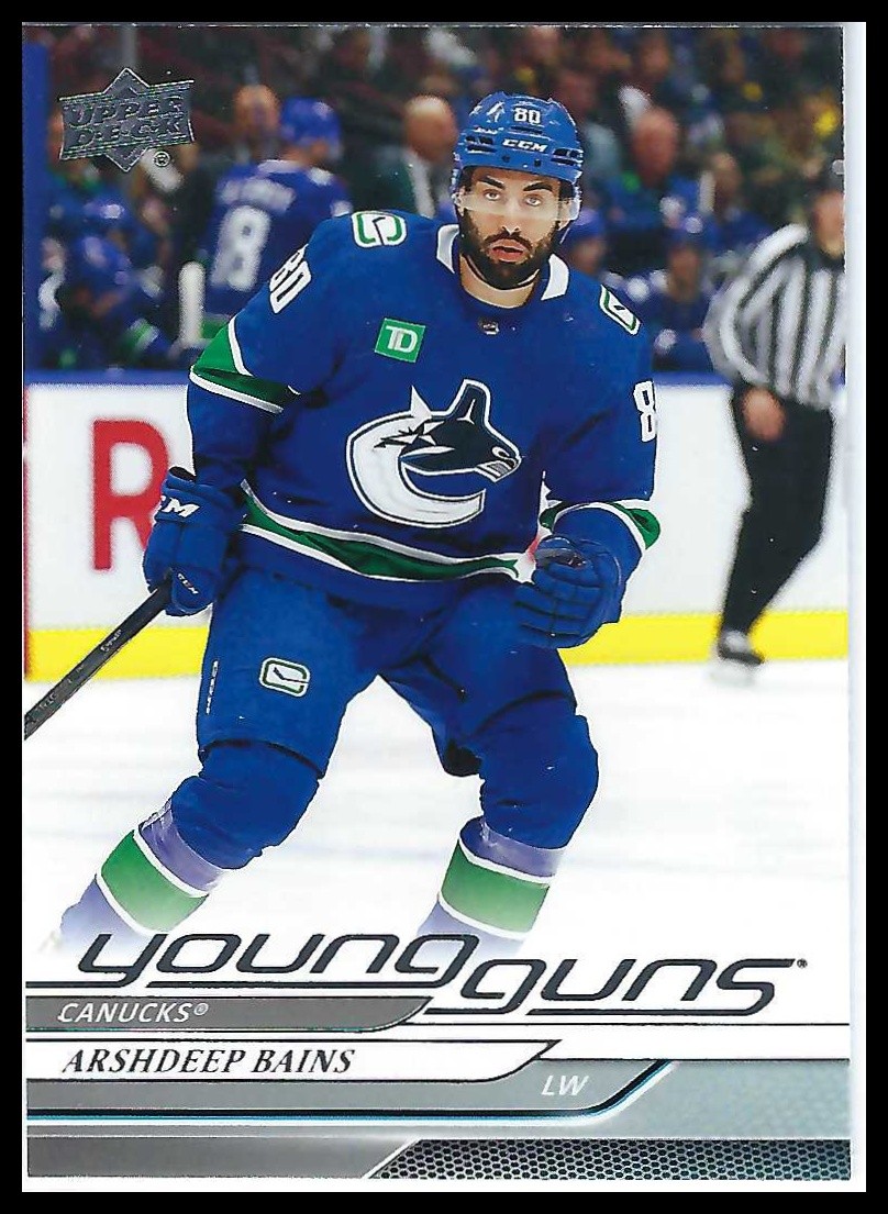 Arshdeep Bains 2024-25 Upper Deck #231 Young Guns (RC) Vancouver Canucks