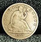 1877 CC Seated Liberty Half Dollar Fine+ In Grade 100 % Orig Absolutely Genuine