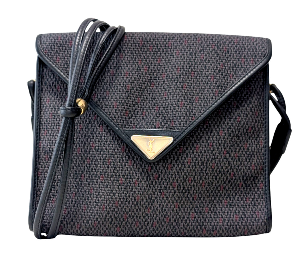 Yves Saint Laurent Shoulder Bag PVC Gray Purse Vintage YSL