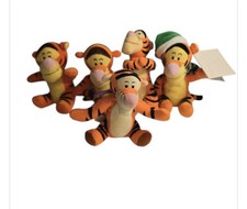 Vintage Lot of 5 Small Disney Plush Tiggers One Rattle Read 