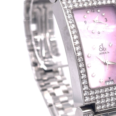 Jacob&co ピンクダイヤ Jacob & Co. Angel Diamond Stainless Steel Quartz Watch w/ Box