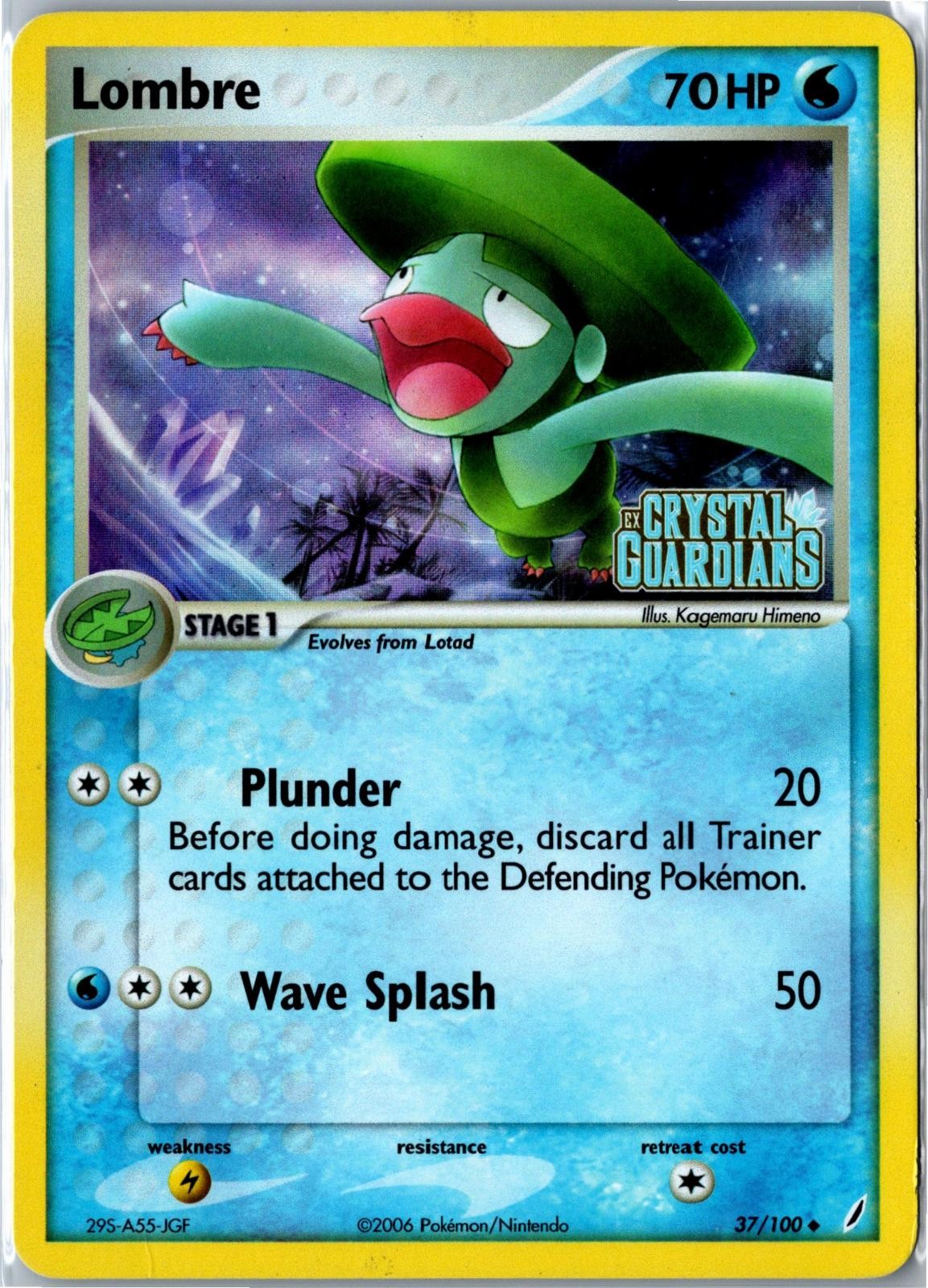 Pokemon Card - Lombre 37/100 Crystal Guardians 2006 Uncommon Reverse Holo HP
