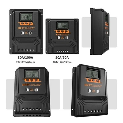 für PWM Solarladeregler 12V 24V 48V LCD Display 50A 60A 80A 100A - Bild 1 von 4