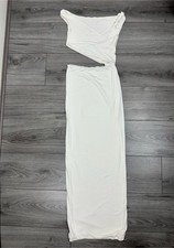 Bayse x Molly King Off-Shoulder White Maxi Dress White Womens XS 