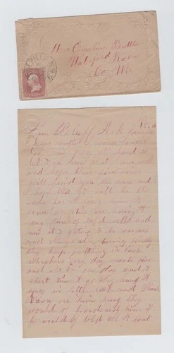 CIVIL WAR LETTER - 28th Wisconsin Vols - Rebel Spy Hung in Little Rock Arkansas!