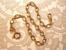 2 Goldplated 12" Watch ChainS with Spring Ring and Clip Ring Connectors