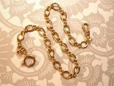 1 Goldplated 12" Watch Chain with Spring Ring and Clip Ring Connector
