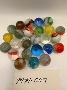 Vintage Mixed Glass Marbles Estate Collection Lot of 25 As Found Swirls Auction