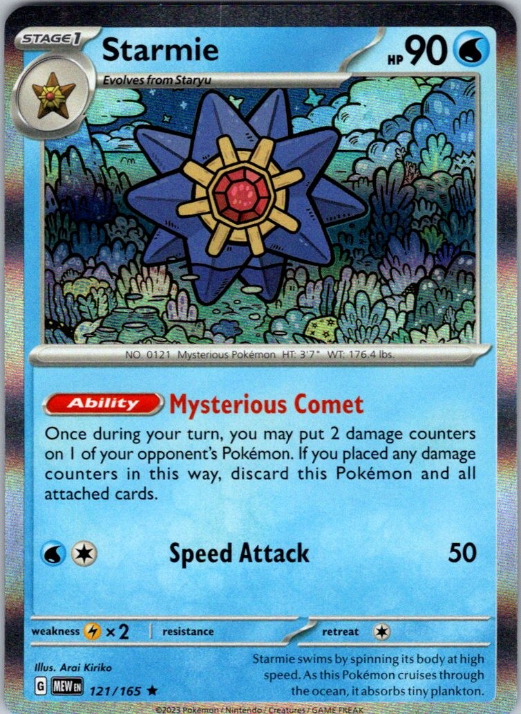 Starmie 121/165 Rare 151 Pokemon Near Mint