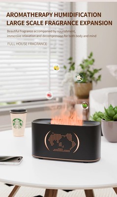Map Humidifier Colorful Gradient Flame Aroma Diffuser with USB