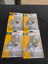 Lot Of 8 New Sylvania 25W G16.5 Light Bulbs Decorative Standard Base Clear 1500h