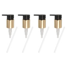 4 Pcs Soap Dispenser Pump Heads for Standard 24/410 Neck Size, Gold Black