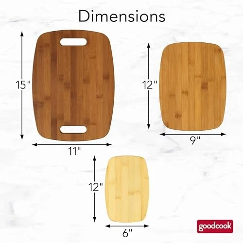 Bamboo Cutting Board 3-Pack, Eco-Friendly Knife-Friendly Boards, 6x9-Inch, - Image 3 of 4