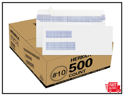 500 Pack #10 Self-Seal Double Window Envelopes 4-1/8 x 9-1/2 - White