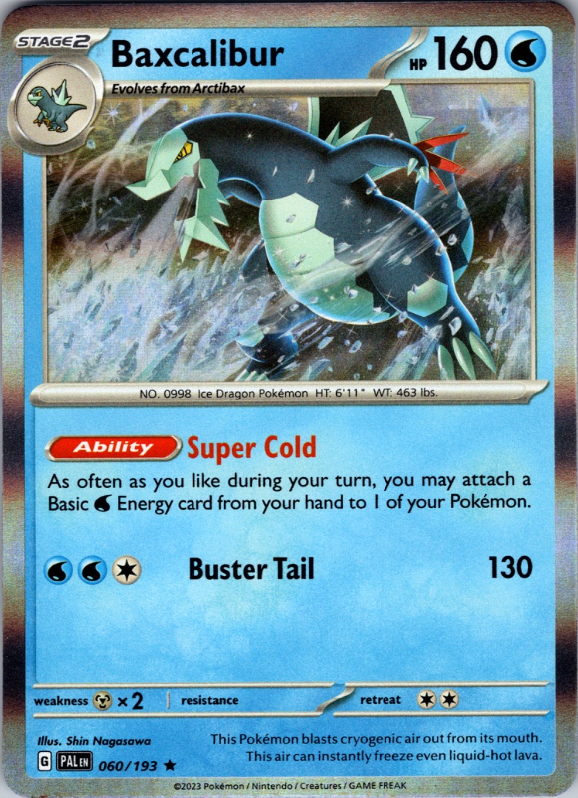 Baxcalibur 060/193 Paldea Evolved HOLO Rare Pokemon NM