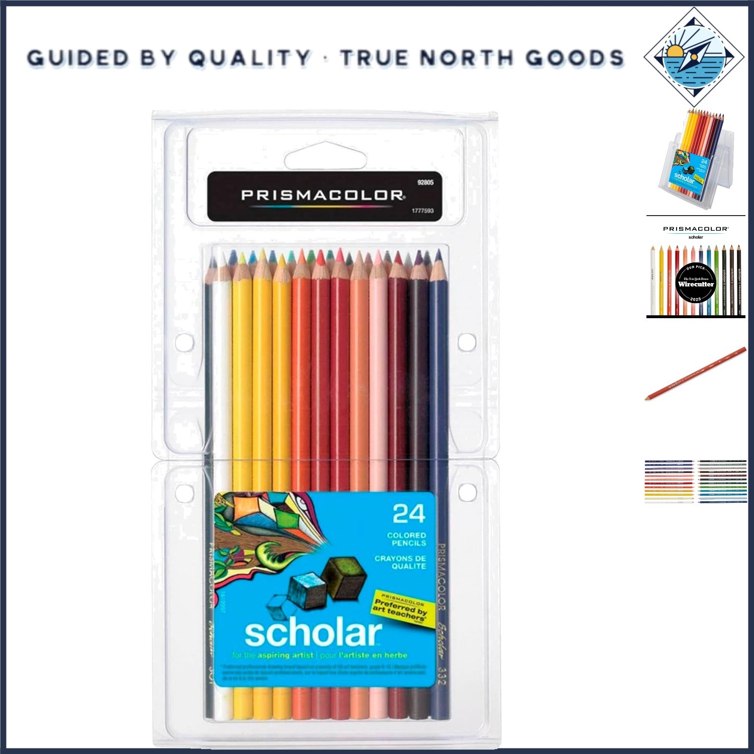 Non-Toxic Scholar Colored Pencils, 24 Count - Perfect Gift f