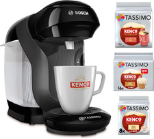 by Bosch Style Friendly Pod Coffee Machine with 40 Kenco Drinks Starter Bundle, 